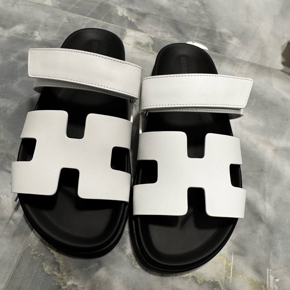 White Slide Sandals with Cutout Design